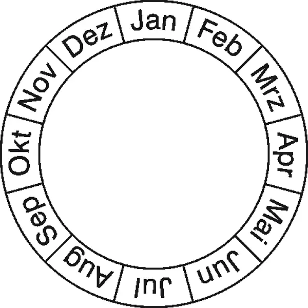 Monatsgrundplakette »Januar - Dezember«