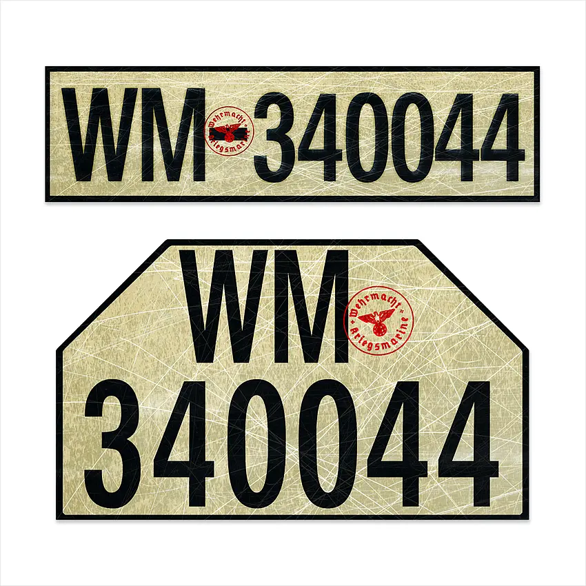 2er-Set historische PKW Schilder - Wehrmacht Marine