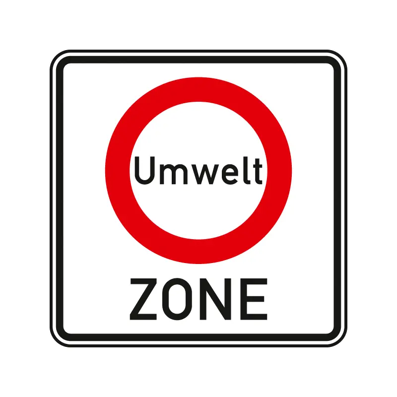 Verkehrsschild - Beginn einer Verkehrsverbotszone - Umwelt Zone