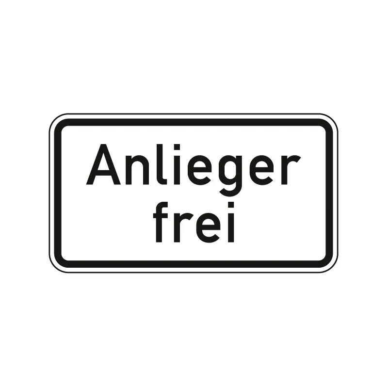 Verkehrszeichen Zusatzschild StVO - Anlieger frei