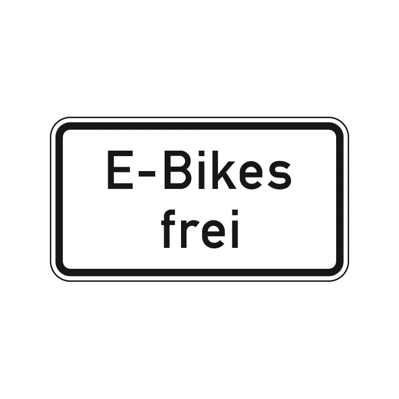 Verkehrszeichen Zusatzschild StVO - E-Bikes frei