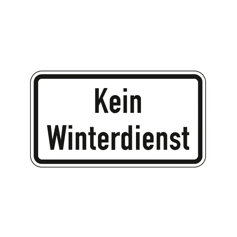 Verkehrszeichen Zusatzschild StVO - Kein Winterdienst