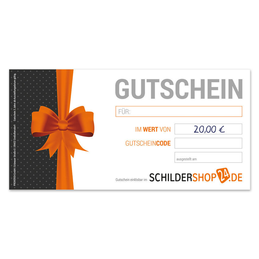 Geschenkgutschein ber 20 Euro