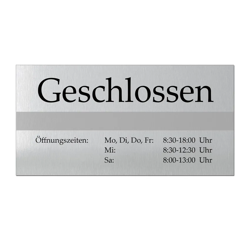 Ladenöffnungszeiten Türschild - Geschlossen - ClassicLine - Größe: 200 x 100 mm