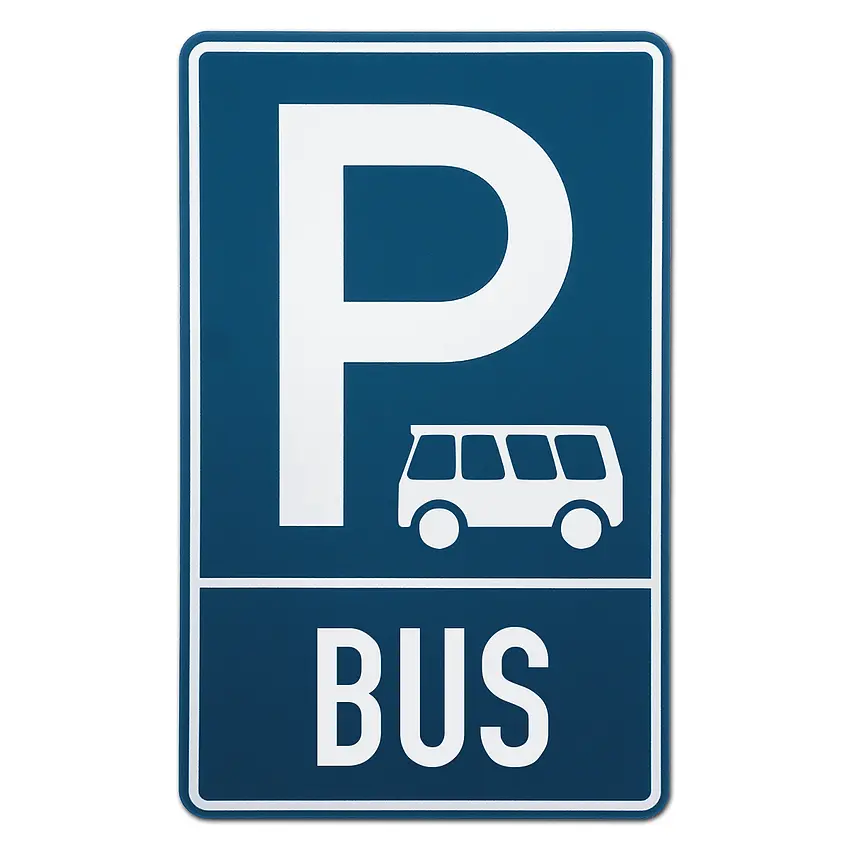 Parkplatzschild mit Piktogramm | Busparkplatz