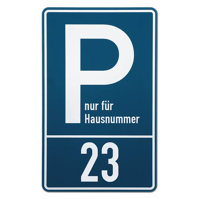 Parkplatzschild | mit Ihrer Hausnummer