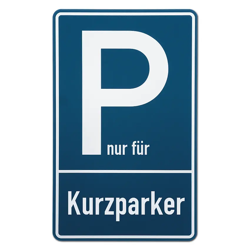 Parkplatzschild nur für | Kurzparker