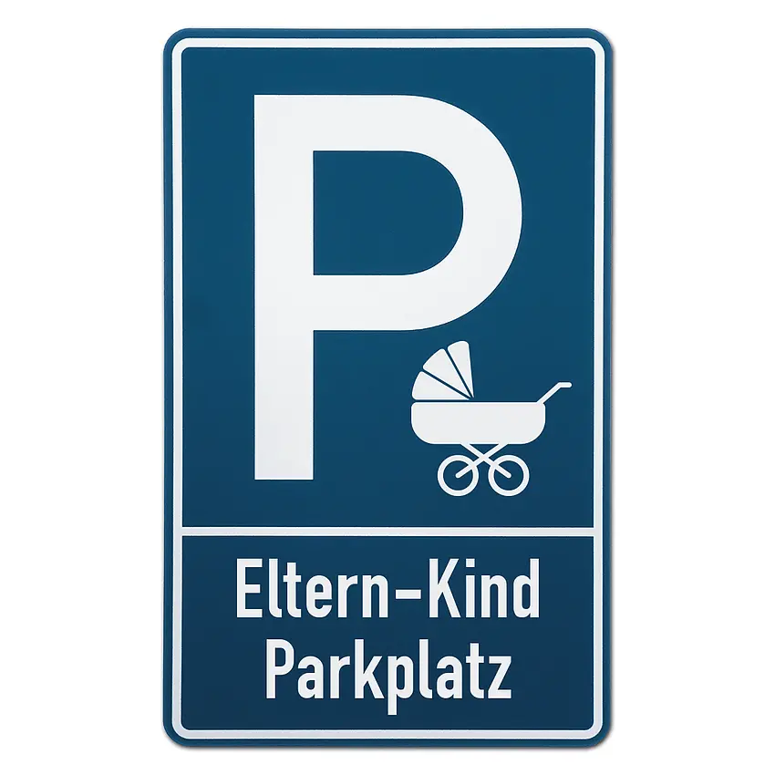 Parkplatzschild mit Piktogramm | Eltern-Kind Parkplatz