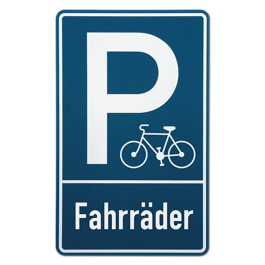 Parkplatzschild mit Piktogramm | Fahrräder