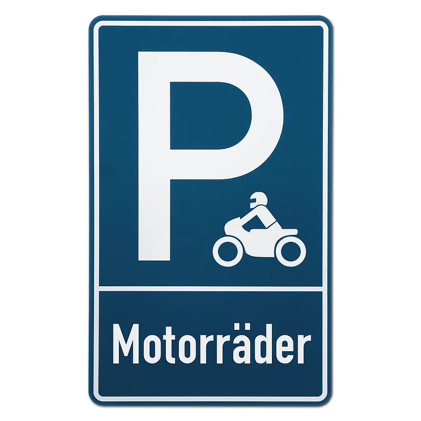 Parkplatzschild mit Piktogramm | Motorräder