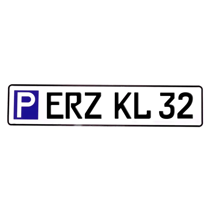 Geprägtes Nummernschild für Parkplatz aus Aluminium