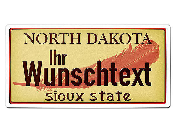 North Dakota USA Dekoschild mit Wunschtext bedruckt