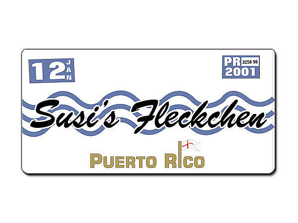Puerto Rico Kennzeichen mit Wunschtext bedruckt