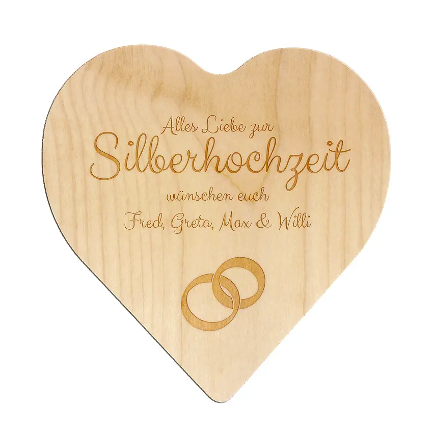 Herz aus Holz 18 cm - mit Gravur