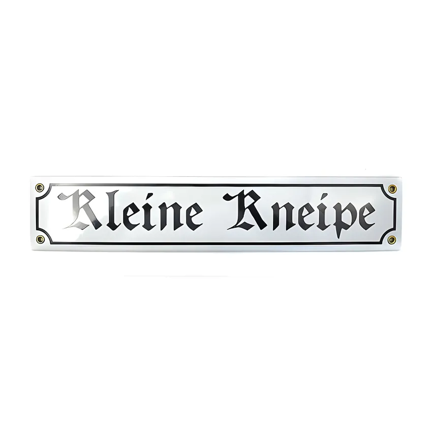 Emailleschild Kleine Kneipe 40 x 8 cm