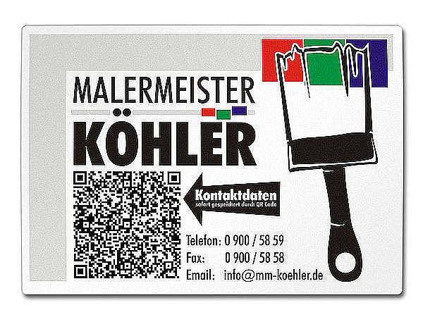 QR-Code Aluminiumschild mit Wunschtext