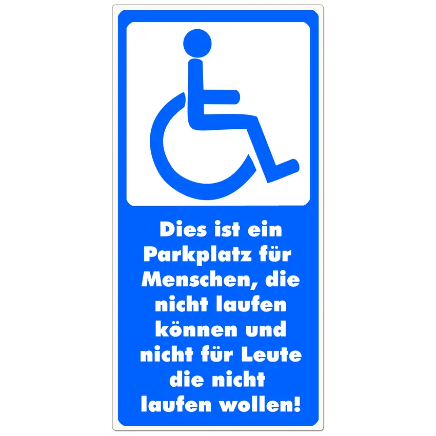 Behindertenparkplatz Schild aus Aluminium 30 x 15 cm