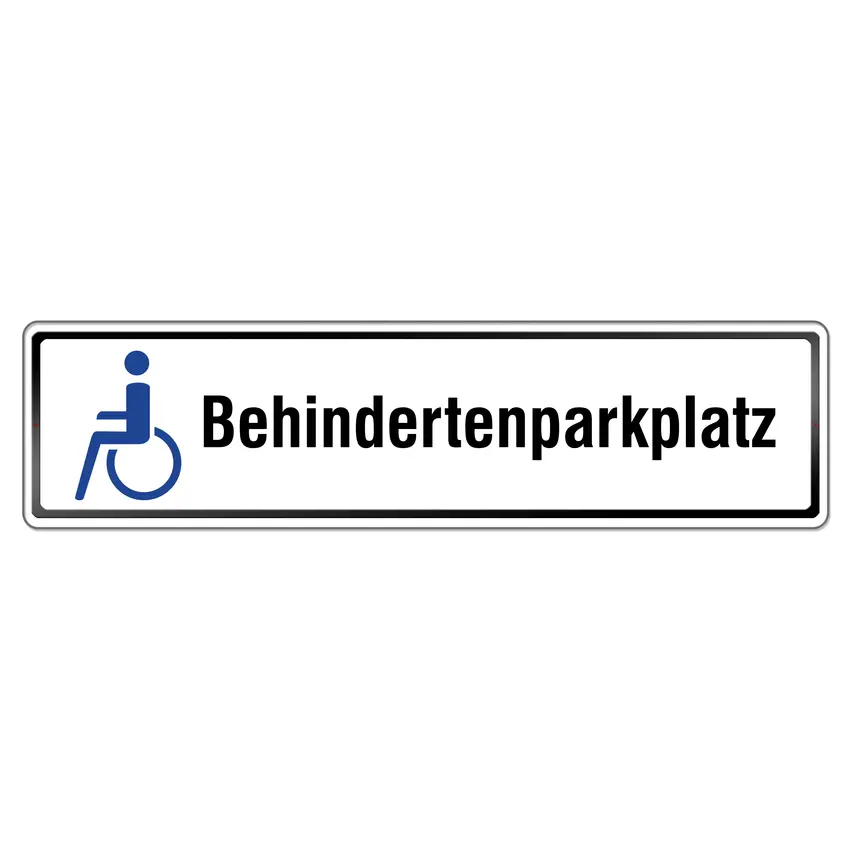 Parkplatz für Behinderte - Schild aus Aluminium 300 x 75