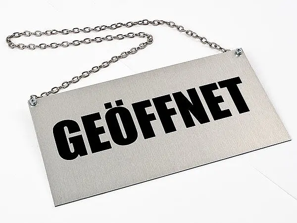 Türschild - Geöffnet - Geschlossen - Größe: 200 x 100 mm