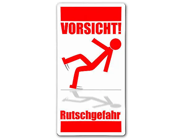 Warnschild Rutschgefahr 30 x 15 cm