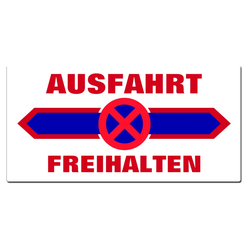 Blechschild - Ausfahrt freihalten 30 x 15 cm