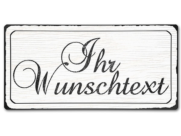 Vintage Schild aus Aluminium mit Wunschtext