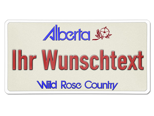 Kanada - Nummernschild Alberta mit individuellem Wunschtext