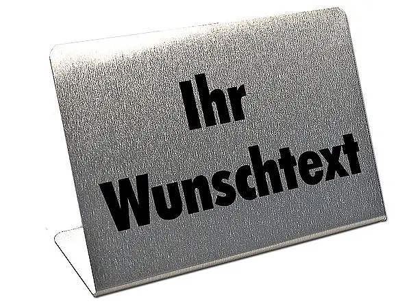 Tischaufsteller mit Text aus Metall 1 Stück