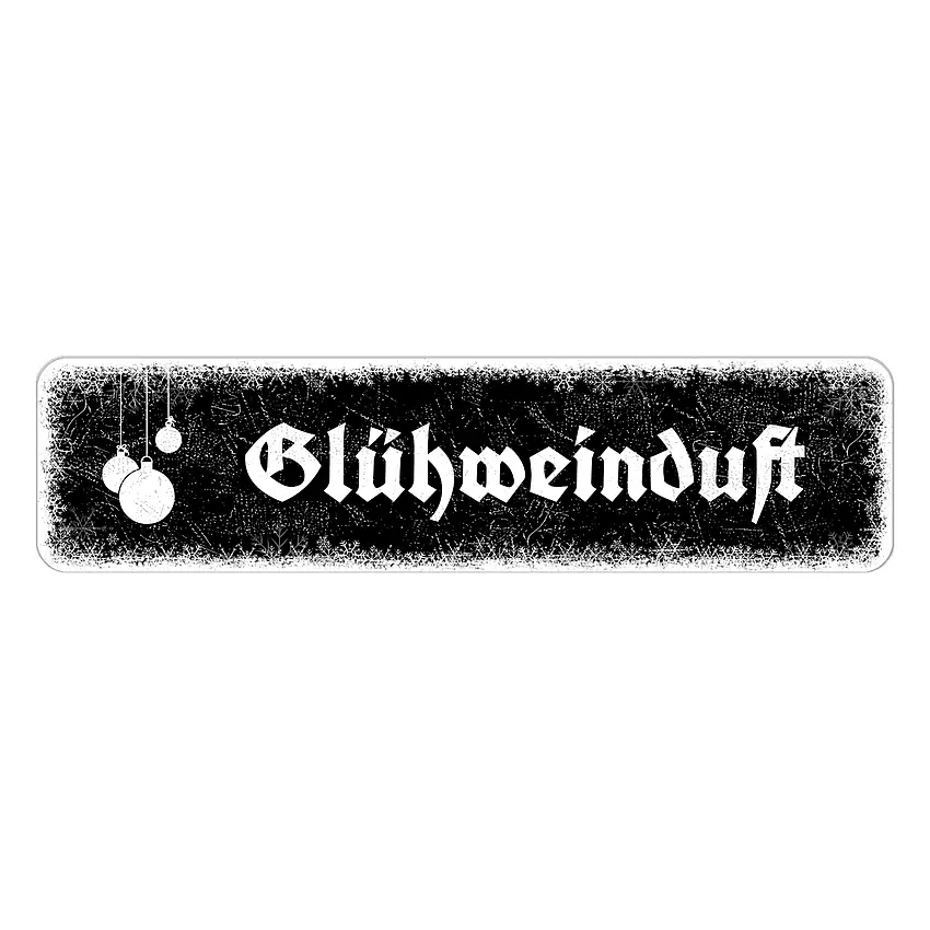 Weihnachtsdeko Schild mit Wunschtext - Farbe schwarz - Format 15 x 3,5 cm