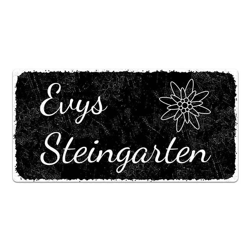 Black Vintage - Blechschild selbst gestalten 20 x 10 cm