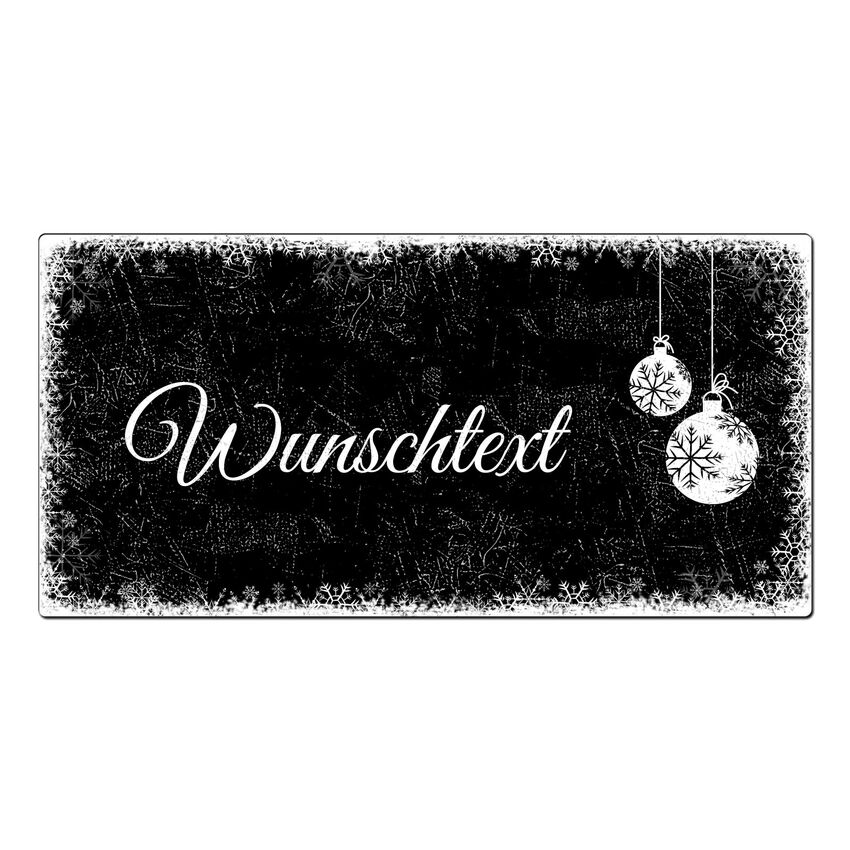 Weihnachtsdeko Schneeflckchen - Schild zum Selbstgestalten 200 x 100 mm schwarz