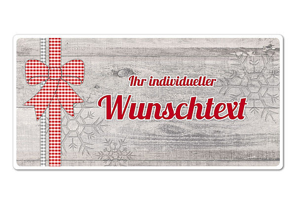 Dekoschild Httentraum mit Wunschtext - 200 x 100 mm Motiv Schleife