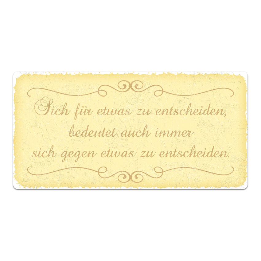 Vintage Schild mit Wunschtext 300 x 150 mm gelb medium