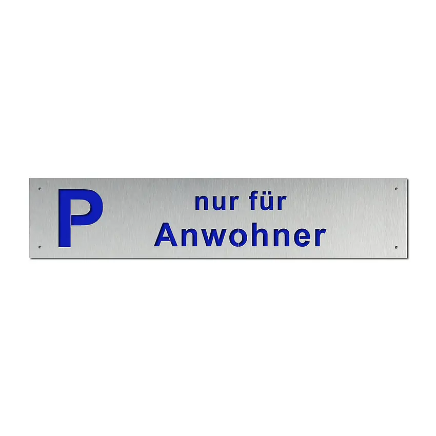 Elegante Parkplatzbeschilderung aus Edelstahl - verschiedene Farben | mit Acrylglashinterlegung