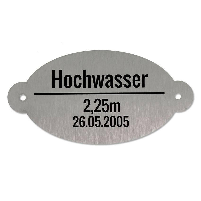 Edelstahl Hochwassermarke 120 x 60 mm