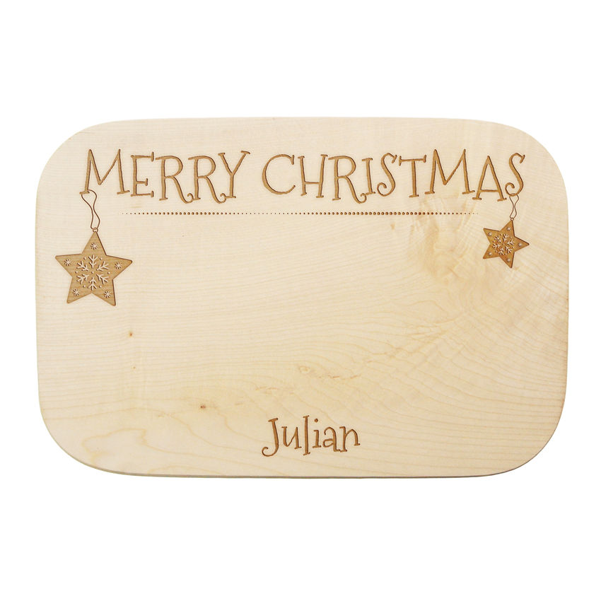 rechteckiges Holzschild mit Motiv Merry Christmas 28 x 19cm