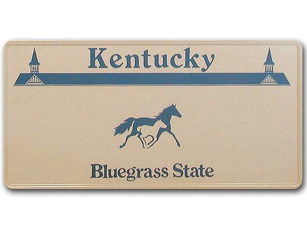 Kentucky Plate - Bluegrass State - mit Wunschtext in Folienschrift