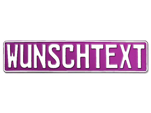 Prägung - Deutsches Kennzeichen mit Wunschtext 1-farbig pink
