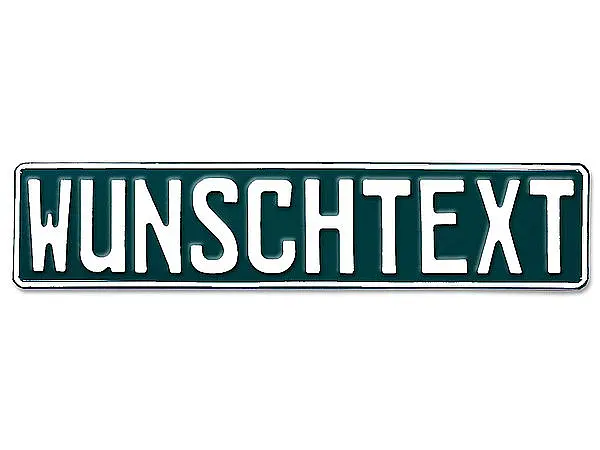 Prägung - Deutsches Kennzeichen mit Wunschtext dunkelgrün