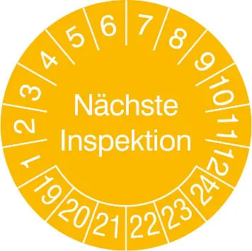 Prüfplakette - mit Jahresfarbe »Nächste Inspektion«