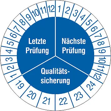 Prüfplakette - mit Jahresfarbe »Qualitätssicherung «