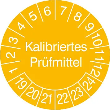 Prüfplakette - mit Jahresfarbe »Kalibriertes Prüfmittel«