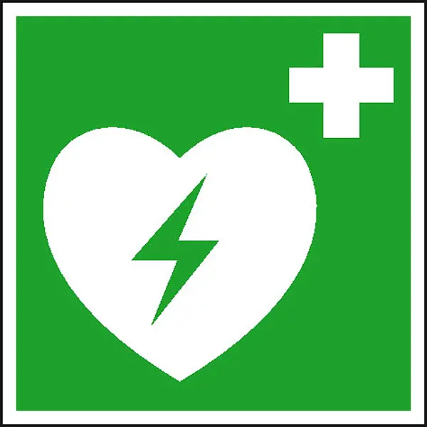 Erste-Hilfe-Schild »Automatisierter externer Defibrillator (AED)«