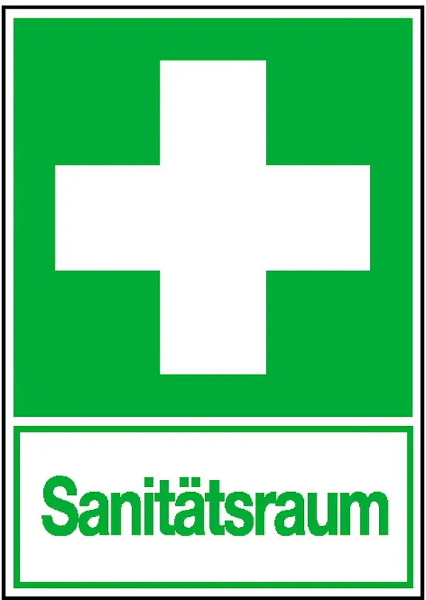 Erste-Hilfe-Kombischild »Erste Hilfe - Sanitätsraum«