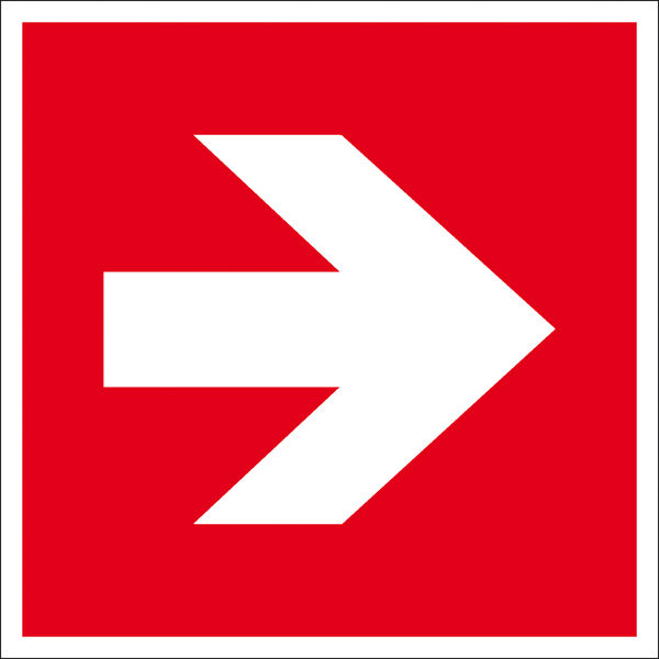 Brandschutz-Zusatzschild Richtungsangabe rechts/links