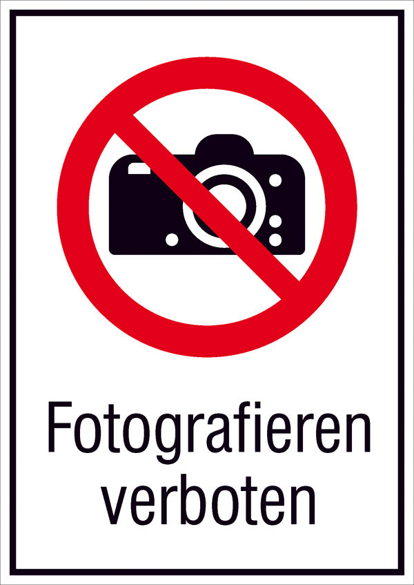 Verbots-Kombischild Fotografieren verboten