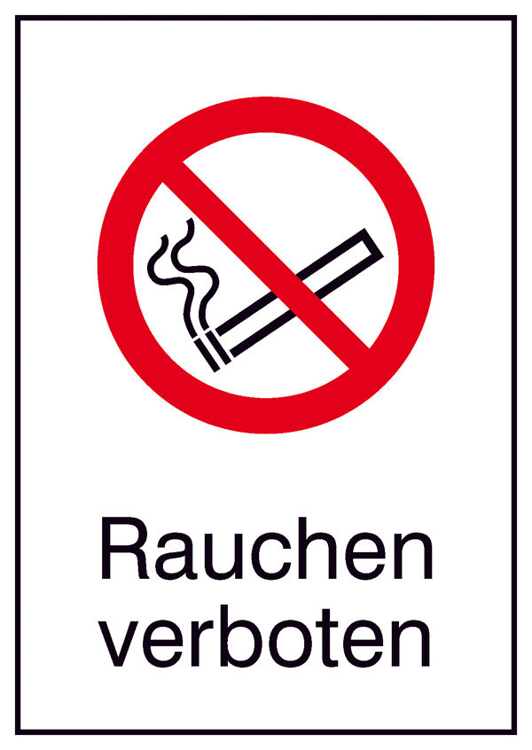 Verbots-Kombischild Rauchen verboten