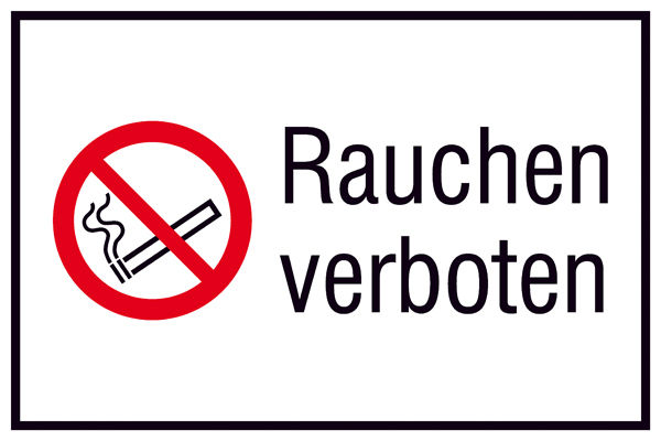 Verbots-Kombischild Rauchen verboten