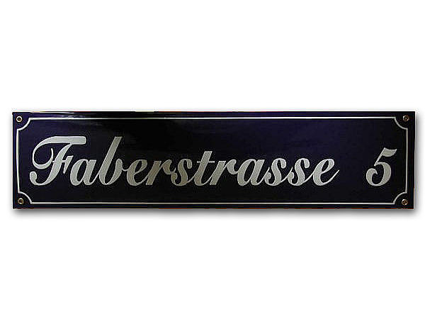 Original Emaille Straenschild mit Ihrem Wunschtext bis 22 Zeichen