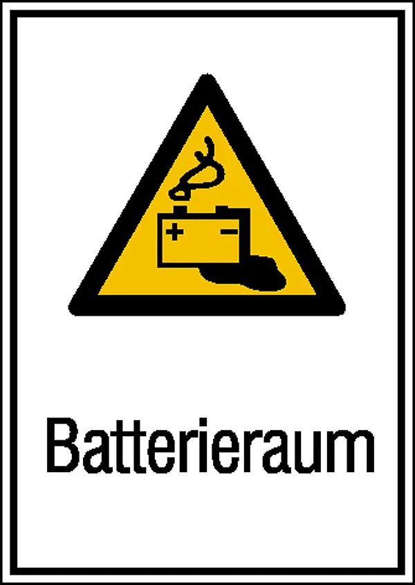 Warn-Kombischild »Batterieraum«